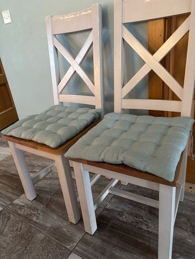 Oak & Grey Wooden Kitchen Chairs