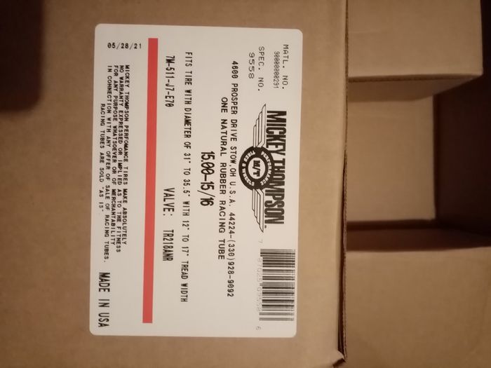 Car racing inner tube Mickey Thompson size 15.00-15/16