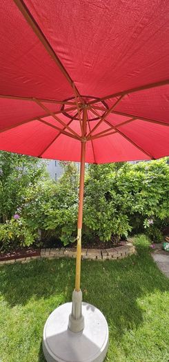 Garden umbrella with base