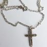 Vintage 925 Sterling Silver Cross Pendant Necklace with Marcasite detail Image 10