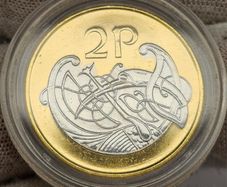 Ireland 1996 2p Twopence Gold and Silver Plated Coin