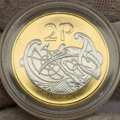 Ireland 1996 2p Twopence Gold and Silver Plated Coin