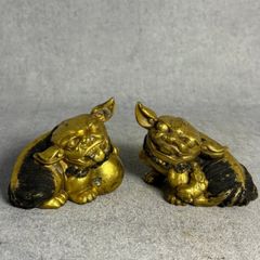 Guardian Lion statues - Gilt Bronze