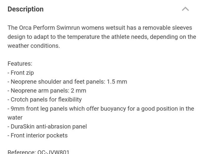 NEW ORCA PRO womens wetsuit