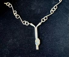 Vintage 1980s Irish Silver Modernist Knot Necklace