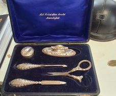 Hallmarked antique silver set