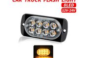 Auto Lights Accessories 12V-24V 8LED 24w Car Motorcycle Truck Emergency Warning Flash LED Strobe Light