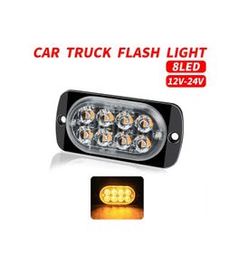 Auto Lights Accessories 12V-24V 8LED 24w Car Motorcycle Truck Emergency Warning Flash LED Strobe Light