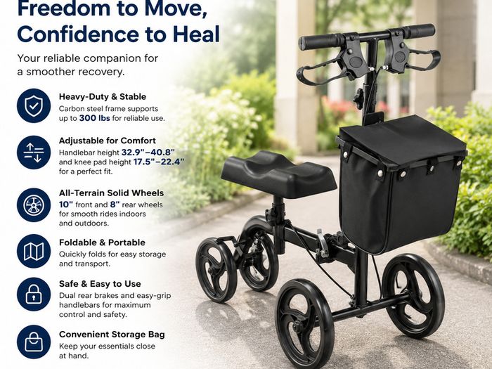 Folding Knee Scooter for Foot and Ankle Injury Recovery