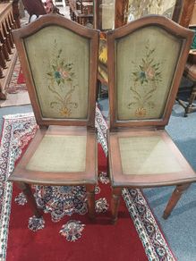 Pair of Wooden Spanish Hand Painted Chairs