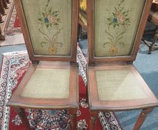 Pair of Wooden Spanish Hand Painted Chairs