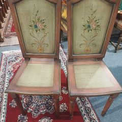 Pair of Wooden Spanish Hand Painted Chairs