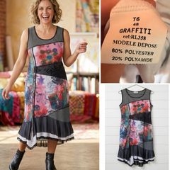 vintage French s'quise Paris rare abstract dress y2k festival designer cool