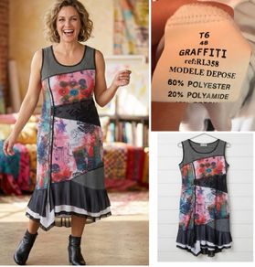 vintage French s'quise Paris rare abstract dress y2k festival designer cool