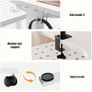 Electric Standing Desk 80x60 cm Low Height 48-75 cm, Height Adjustable Desk with Wheels & Hooks, Stand Up Desk with Memory Handset for Home Office, White Image 4