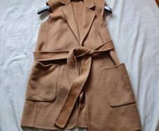 Michael kors belted sleeveless waistcoat Size medium tan wool In excellent condition