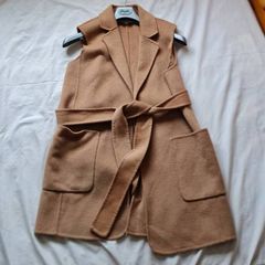 Michael kors belted sleeveless waistcoat Size medium tan wool In excellent condition