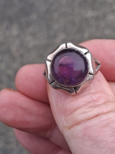 Vintage Amethyst Sterling Silver Ring(7.2g)