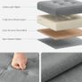 Set of 2, Storage Bench, Footrest, Bed End Stool, for Living Room, Bedroom, 30 x 30 x 30 cm, Light Grey Image 4