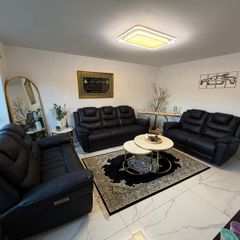 Emily Sofa Set | Power Recliner | LEATHER | Black