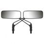 Rectangular Metal Motorcycle Mirrors - Black Image 2