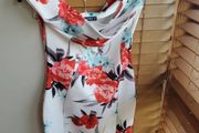 Quiz Floral Bodycon Occasion Dress White Multi