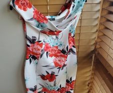 Quiz Floral Bodycon Occasion Dress White Multi