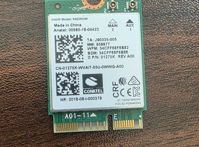 Intel WiFi card 9462NGW