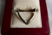 Vintage Sterling Silver Double Wishbone Band Ring size P - 2,10g
