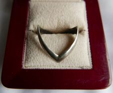 Vintage Sterling Silver Double Wishbone Band Ring size P - 2,10g