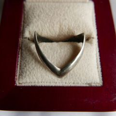 Vintage Sterling Silver Double Wishbone Band Ring size P - 2,10g