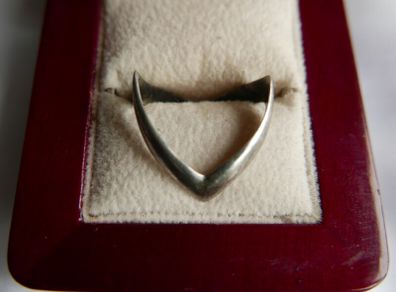 Vintage Sterling Silver Double Wishbone Band Ring size P - 2,10g