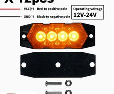 12pcs New Upgraded 12V-24V Universal LED Light