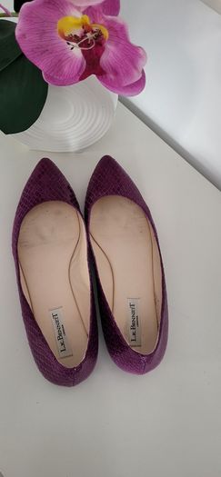 LK Bennett purple leather pointed flats Sz 41 ( Fit 7 - 7.5 UK) Rrp 229 (New)