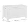 Storage Chest, Toy Storage Box Organizer with Safety Hinges, Lid and Side Handles, White Image 2