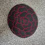 Wool Beret | Black with Red Floral Rhinestones Image 2