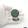 Vintage Mexican Signed 925 Sterling Silver Turquoise Inlay Brooch Image 8