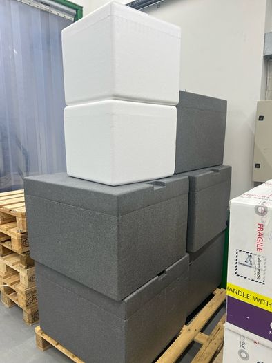 Styrofoam storage boxes