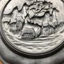 Pair Vintage German 95% Pewter 3D Relief Wall Plates - Angel Mark Image 7