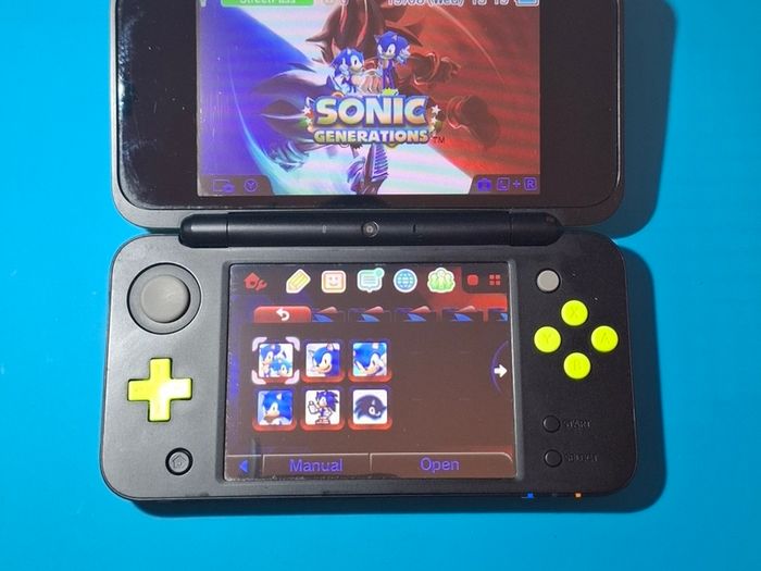 New 2DS XL Black & Lime (Modded)