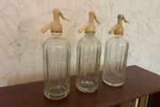 Set of 3 Vintage Ravenhead Glass Soda Siphons