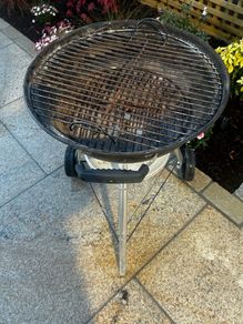 Weber Kettle Barbecue with a Chimney Starter and some coals