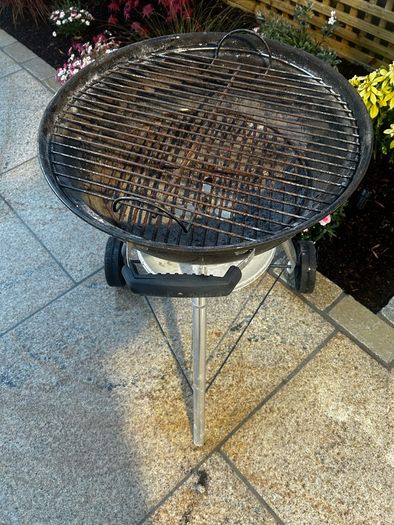 Weber Kettle Barbecue with a Chimney Starter and some coals