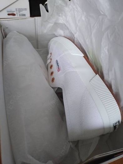 Superga 2750 COTU CLASSICWhite_Rose Gold  , size uk4/eu37