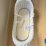 Mamas & Papas White Wicker Moses Basket in Excellent Condition Image 4