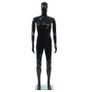 Full Body Male Mannequin with Glass Base Glossy Black 185 cm Image 3