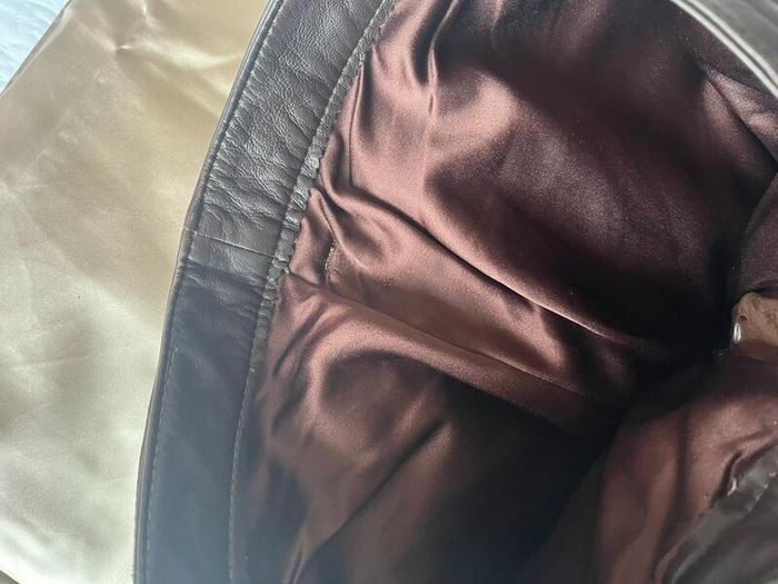 Unsigned genuine dark brown suede and leather jeans style trousers Sz 8UK - W28 L32 - Rrp 350 (New)