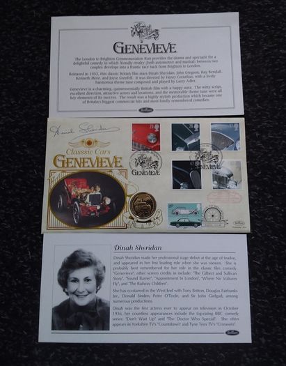 Great Britain Stamps : Genevieve Classic Cars " Signed Coin Cover  " 1996 , 100th London To Brighton Veteran Car Run "