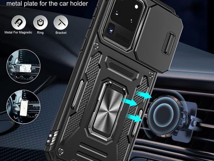 Samsung Galaxy S20 Ultra Case, Military grade protective phone case, with Screen Protector Film 2x, Slide Camera Cover