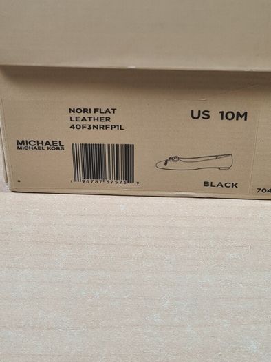 Womens Michael Kors Nori Flat Black Leather Ballet Pumps Slip On Shoes Size Uk 8 Eu 40-41 Brand New In Box